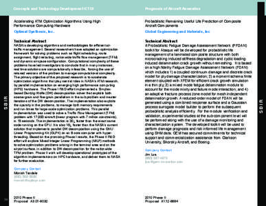 Concepts and Technology Development (CTD)  IPrognosis of Aircraft Anomalies Accelerating ATM Optimization Algorithms Using High Performance Computing Hardware