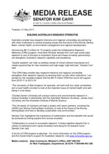 Media Release template - Minister Carr