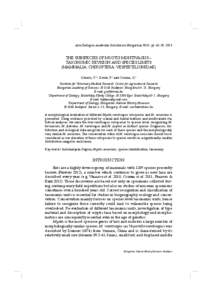 Acta Zoologica Academiae Scientiarum Hungaricae 59(1), pp. 41–59, 2013  THE SUBSPECIES OF MYOTIS MONTIVAGUS – TAXONOMIC REVISION AND SPECIES LIMITS (MAMMALIA: CHIROPTERA: VESPERTILIONIDAE) Görföl, T.1,3, Estók, P.