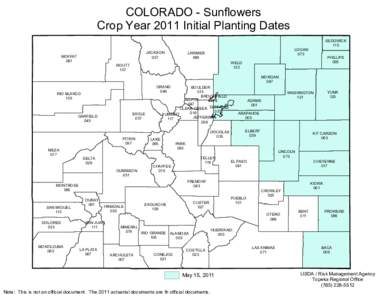 COLORADO - Sunflowers Crop Year 2011 Initial Planting Dates JACKSON 057  MOFFAT