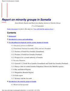 Report on minority groups in Somalia  Report on minority groups in Somalia