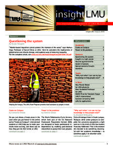 insightLMU The international newsletter of LMU Munich insight LMU / Issue 4, 2014  Research