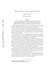 Supersymmetry with composite bosons Alejandro Rivero∗ arXiv:hep-ph[removed]v1 5 Dec[removed]December 5, 2005