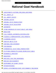 National Goat Handbook  National Goat Handbook ADJUSTMENT_FACTORS_FOR_MILK_RECORDS ALL_ABOUT_AI ALL_ABOUT_GOATS