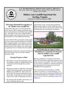 Hidden Lane Landfill Superfund Site, Sterling, Virginia - Community Update - March 2009