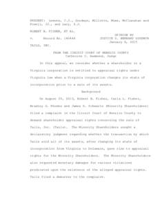 PRESENT: Lemons, C.J., Goodwyn, Millette, Mims, McClanahan and Powell, JJ., and Lacy, S.J. ROBERT B. FISHER, ET AL. v.  OPINION BY