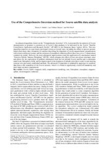 Earth Planets Space, 65, 1201–1222, 2013  Use of the Comprehensive Inversion method for Swarm satellite data analysis Terence J. Sabaka1 , Lars Tøffner-Clausen2 , and Nils Olsen2 1 Planetary