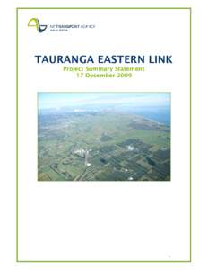 Tauranga Eastern Link project summary statement 17 December 2009