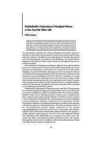 Windschuttle's fabrication of Aboriginal history: a view from the other side
