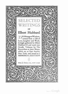 Selected writings of Elbert Hubbard