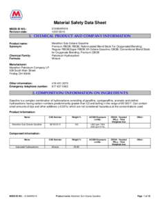 Material Safety Data Sheet 0134MAR019[removed]MSDS ID NO.: Revision date: