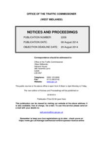 Notices and proceedings 8 August 2014