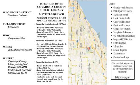 DIRECTIONS TO THE  CUYAHOGA COUNTY PUBLIC LIBRARY WHO SHOULD ATTEND? Northeast Ohioans