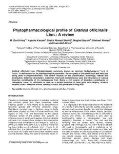 Gratiola officinalis / Pharmaceutical sciences / Officinal / Glycoside / Gratiola / Muhammad Zia-ul-Haq / Zia / Pharmacology / Chemistry / Medicinal plants / Plantaginaceae / G. officinalis