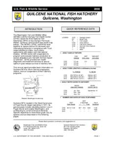 Quilcene /  Washington / Big Quilcene River / Coho salmon / Chum salmon / Sockeye salmon / Rainbow trout / National Fish Hatchery System / Big Quilcene Estuary / Donovan Creek Estuary / Fish / Oncorhynchus / Salmon