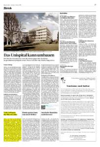 17  Tages-Anzeiger – Samstag, 7. Februar 2015 Zürich Nachrichten