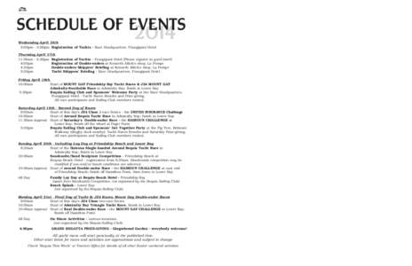 13  SCHEDULE OF EVENTS 2014