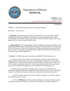 DoD Manual, January 31, 2014; Incorporating Change 1, Effective January 15, 2015