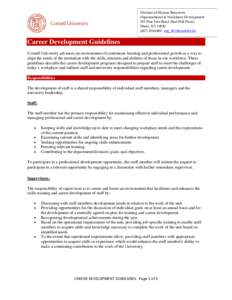 Division of Human Resources Organizational & Workforce Development 353 Pine Tree Road (East Hill Plaza) Ithaca, NY6400 