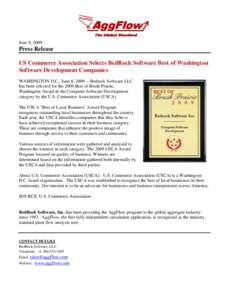 June 8, 2009  Press Release US Commerce Association Selects BedRock Software Best of Washington Software Development Companies WASHINGTON D.C., June 8, [removed]Bedrock Software LLC