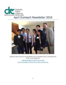 April Outreach Newsletter 2016