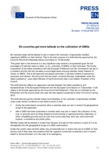 Council of the European Union  PRESS EN PRESS RELEASE ST[removed]