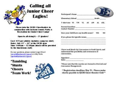Calling all Junior Cheer Eagles!