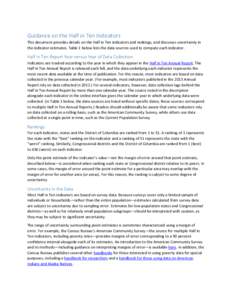 Guidance on the Half in Ten Indicators This document provides details on the Half in Ten indicators and rankings, and discusses uncertainty in the indicator estimates. Table 1 below lists the data sources used to compute