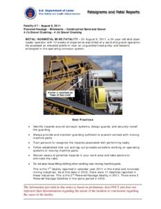 MSHA - Fatalgram for Metal Fatal Powered Haulage Accident Occuring August 9,  2011 - #7