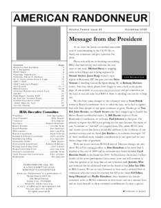 AMERICAN RANDONNEUR Volume Twelve Issue #4 November[removed]Message from the President