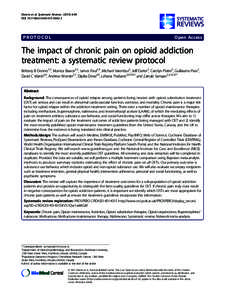 The impact of chronic pain on opioid addiction treatment: a systematic review protocol