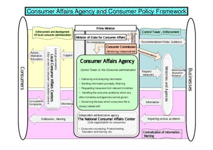 Consumer Affairs Agency and Consumer Policy Framework Prime Minister Minister of State for Consumer Affairs Recommendation  Control Tower , Enforcement