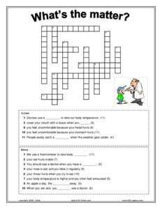 Microsoft Word - Sickness crosswords