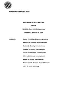 Donald F. McGahn II / Steven T. Walther / Agenda / Petersen / Politics / Government / Federal Election Commission / Ellen L. Weintraub / Cynthia L. Bauerly