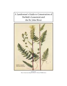 A Landowner’s Guide to Conservation of Furbish’s Lousewort and the St. John River Furbish’s Lousewort (Pedicularis furbishiae)