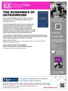 THE ECONOMICS OF OUTSOURCING Edited by Leslie P. Willcocks, London School of Economics and Political Science, UK and Mary C. Lacity, University of Missouri-St Louis, US