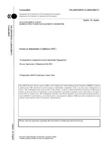 Unclassified  NEA/RWM/FSC/AREV1 Organisation de Coopération et de Développement Économiques Organisation for Economic Co-operation and Development