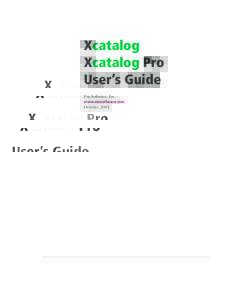 InCatalog Pro User’s Guide
