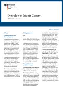 Newsletter Export Control BAFA‘s Information Service Edition June 2012 EU Law