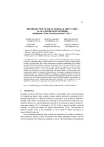 117  THE PREDICTION OF LOCAL MODULAR STRUCTURES IN A CO-EXPRESSION NETWORK BASED ON GENE EXPRESSION DATASETS YOSHIYUKI OGATA1