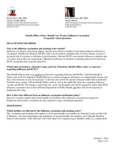 Microsoft Word - HCW Influenza Vax Order FAQs FINAL 2012 Oct 1
