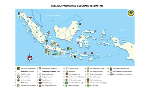 PETA WILAYAH INDIKASI GEOGRAFIS TERDAFTAR  1. Kopi Arabika Kintamani Bali