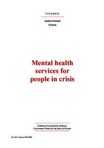 Mental health services for people in crisis