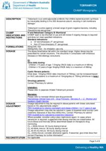 TOBRAMYCIN ChAMP Monographs DESCRIPTION  ChAMP