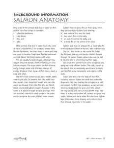 Background information salmon anatomy  Only some of the animals that live in water are fish.
