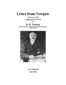 Letter from Newgate from an essay on the Compromise of 1571 by