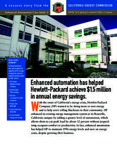 A success story from the  CALIFORNIA ENERGY COMMISSION Enhanced Automation Case Study 2