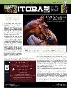 Indiana Thoroughbred Owners and Breeders Association - ITOBA NEWS Steve Heuertz photo ITOBA  Indiana