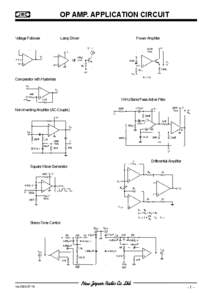 OP AMP. APPLICATION CIRCUIT Voltage Follower Lamp Driver  Power Amplifier