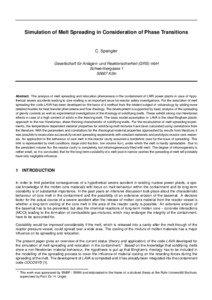 Simulation of Melt Spreading in Consideration of Phase Transitions  C. Spengler